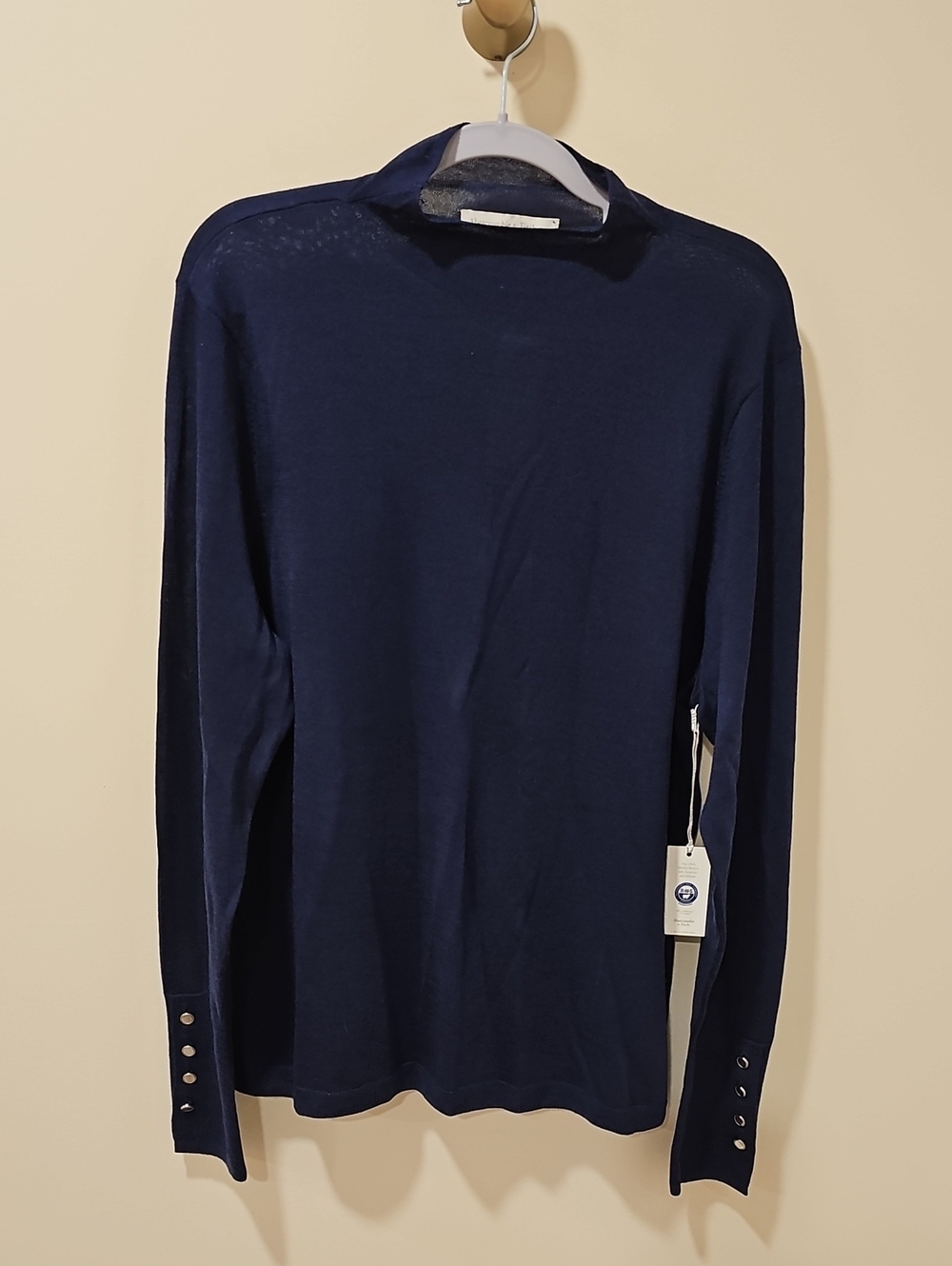 Abercrombie & Fitch Navy Turtleneck Sweater with Cuff Buttons; NWT; XXL